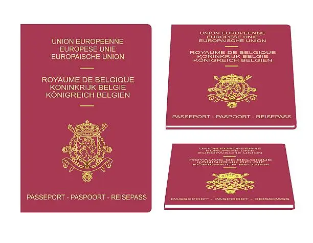 A bitmap illustration of a Belgian passport