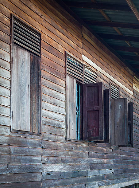istock Old wood house wall for Asian style 497519716