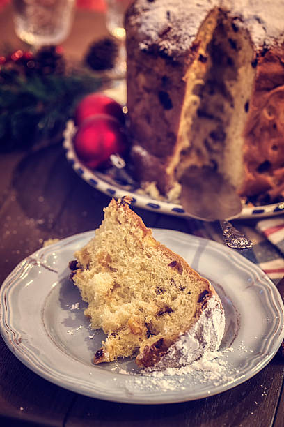 istock Homemade Panettone Christmas Cake with Powdered Sugar 497523328