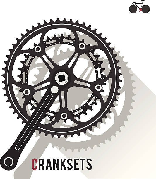 ilustrações, clipart, desenhos animados e ícones de cranksets - bicycle chain bicycle gear chain gear