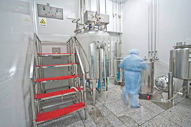 istock Modern pharmaceutical enterprise production line 497530395