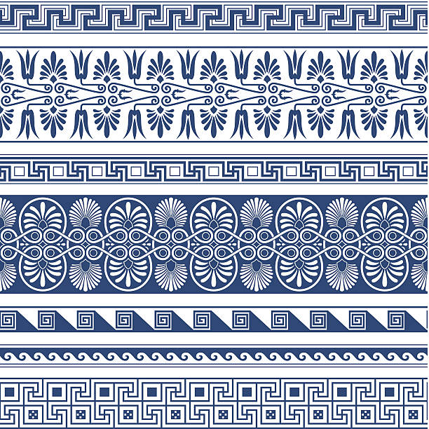 The Frames of ancient Greek style Some frames,lines and patterns of ancient Greek style. classical greek stock illustrations