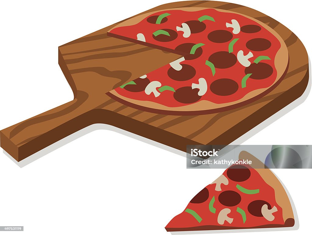 pizza de chorizo - arte vectorial de Pizza libre de derechos