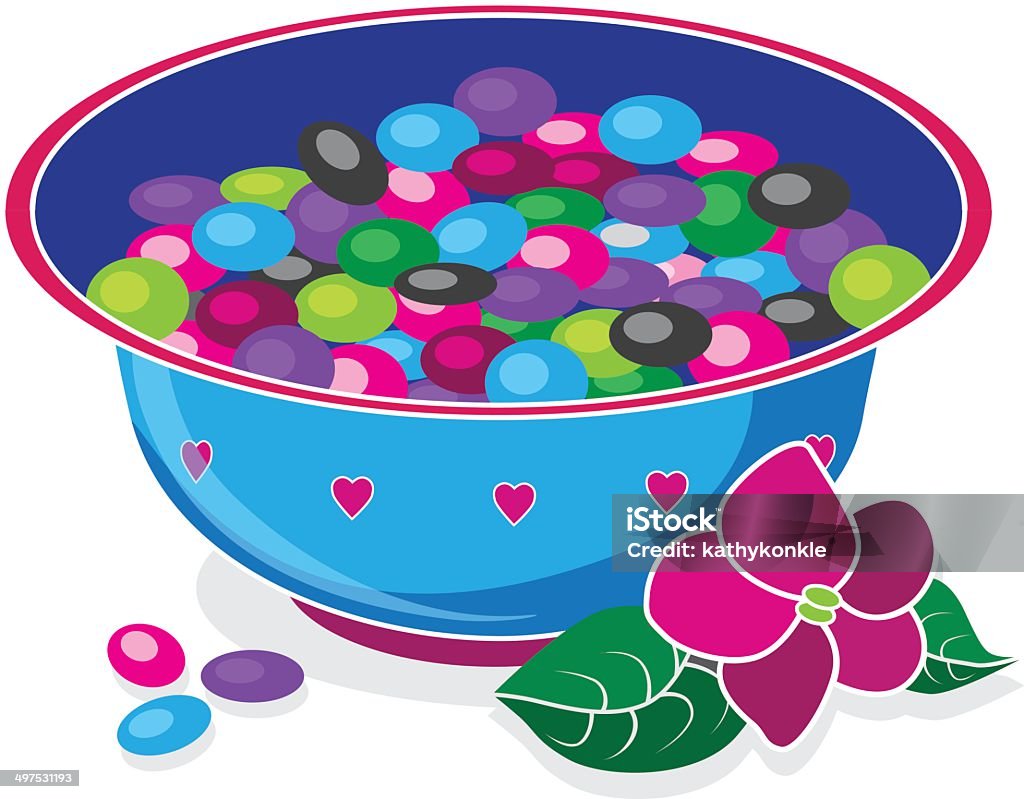 Piatto di jelly beans - arte vettoriale royalty-free di Alimentazione non salutare