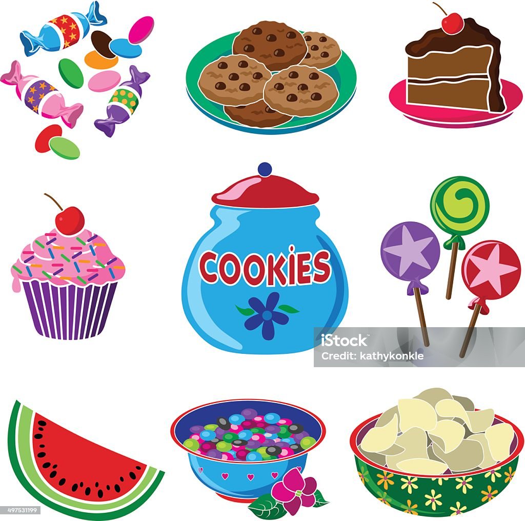 party treats and snacks A vector illustration of party treats and snacks. Bowl stock vector