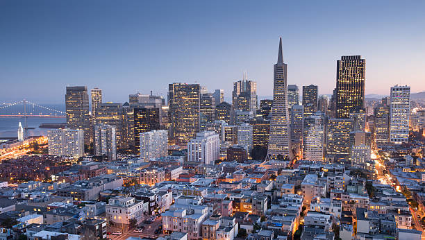 istock San Francisco Downtown, aerial view, Dusk. 497534348