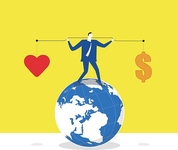 halte das gleichgewicht - weight scale currency globe earth stock-grafiken, -clipart, -cartoons und -symbole