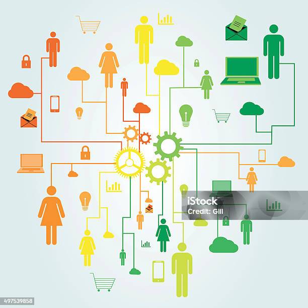 Abstract. It Teamwork Teamwork And Cloud Computing Concepts Stock Illustration - Download ...