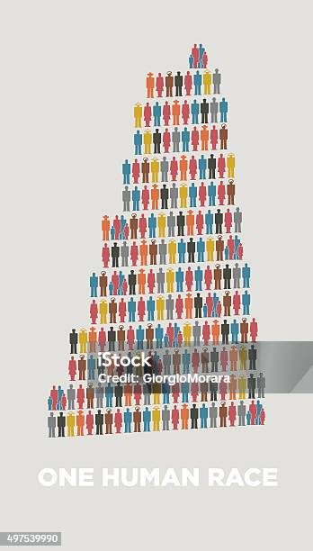 Isotype Babel Tower Stock Illustration - Download Image Now - Infographic, Population Explosion, Community
