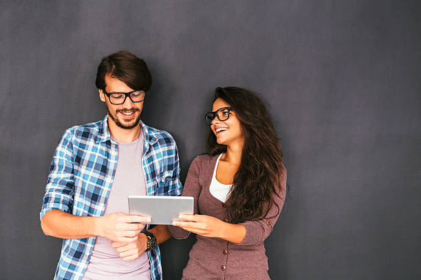 istock Man and Woman in Social Network Concept 497542208