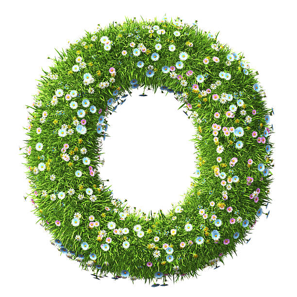 Letter O Of Grass And Flowers