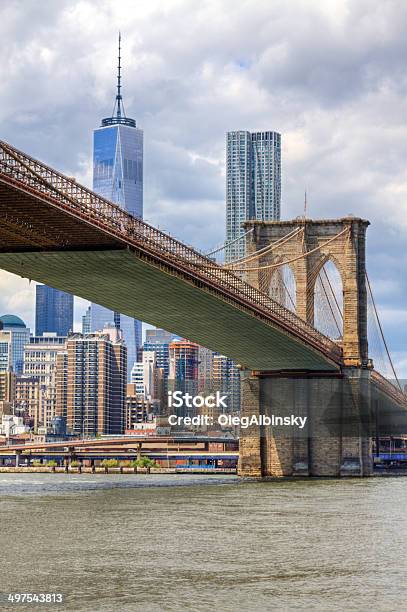 Photo libre de droit de Pont De Brooklyn New York banque d'images et plus d'images libres de droit de Appartement - Appartement, Architecture, Bleu