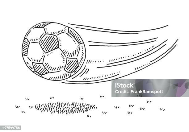 Flying Soccer Ball Drawing Stock Illustration - Download Image Now - Soccer, Doodle, Soccer Ball