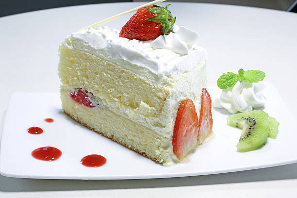 istock Cheesecake with fresh strawberries on white background 497546143