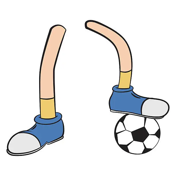 Vector illustration of Cartoon foot player