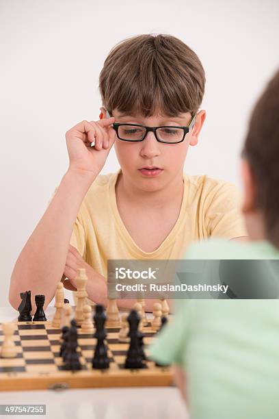 Thinking Next Chess Move Stock Photo - Download Image Now - 8-9