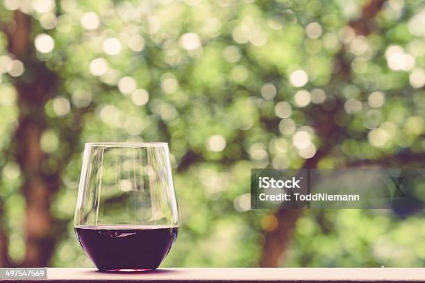 Glass Of Red Wine Stock Photo - Download Image Now - Outdoors, Drinking Glass, Red Wine