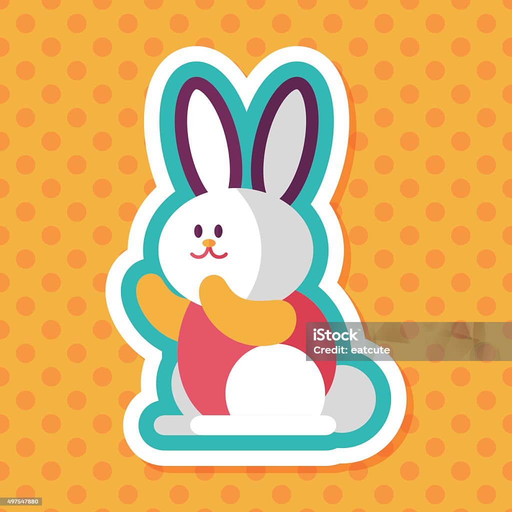 Rabbit flat icon with long shadow,eps 10 2015 stock vector
