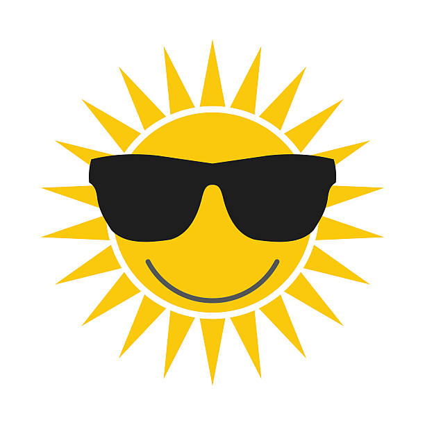 햇님 글라스잔 아이콘크기 - glasses sun sunlight summer stock illustrations