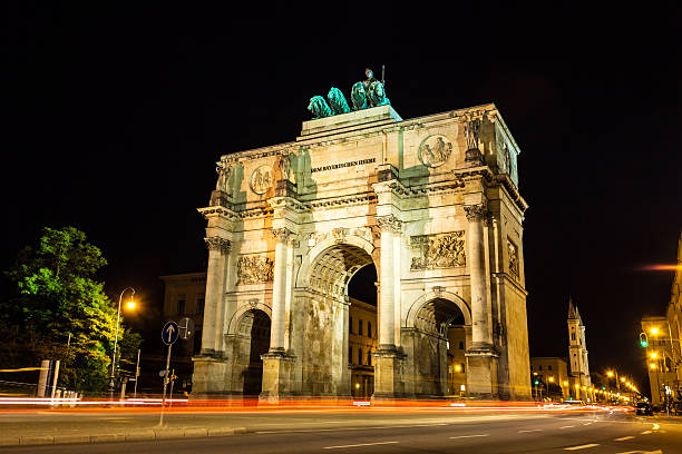 istock Arch of Victory in Munich at night 497549293