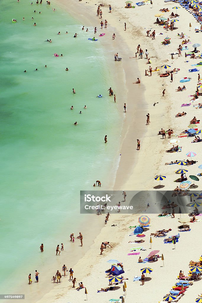 Grand Canary beach, aerial view Aerial view of crowded beach at Grand Canary Grand Canary Stock Photo