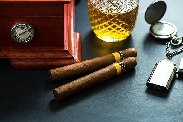 istock Cuban cigars with cognac and humidor 497562750