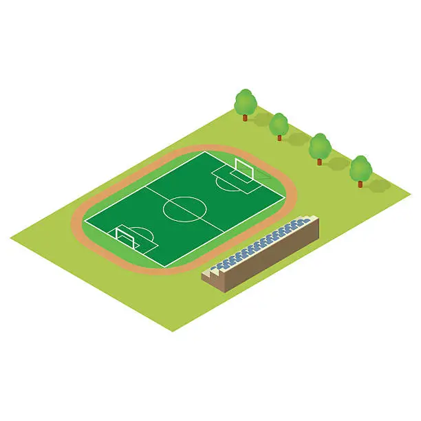 Vector illustration of Isometric football field