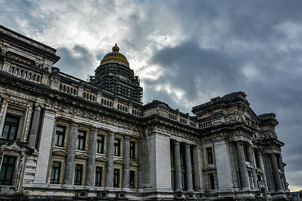 Palace of Justice in Brussels on a cloudy day, Belgium