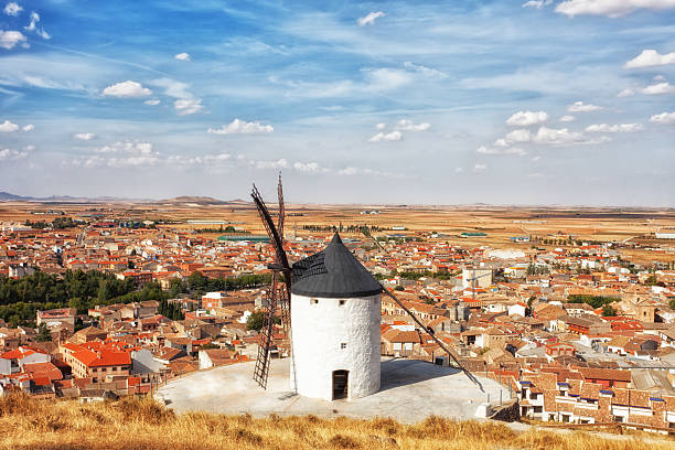 istock Ancient windmills in the sunny summer day 497565102
