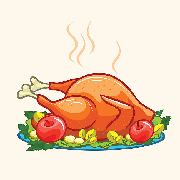 感謝祭の美味しいトルコ料理のから揚げ - turkey thanksgiving dinner roast turkey点のイラスト素材／クリップアート素材／マンガ素材／アイコン素材