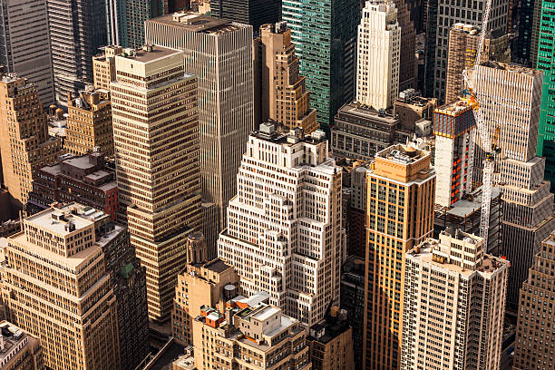 istock Manhattan Skyscrapers Aerial View 497565895