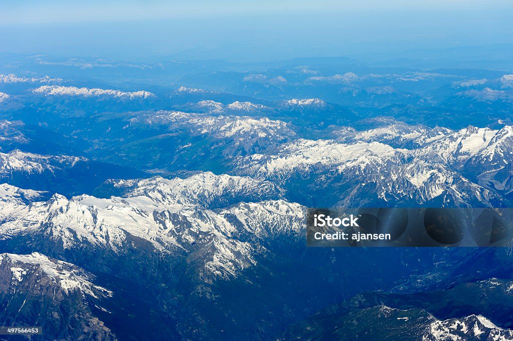 mont blanc, the alps Aerial View Stock Photo
