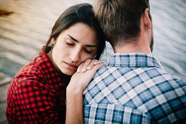 istock Loving couple at lake 497566536