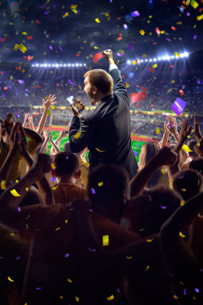 istock Fans on stadium game businessman 497568776