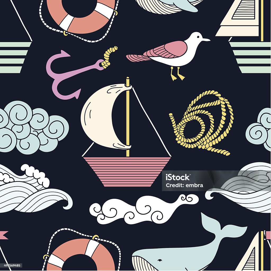 Sea Seamless Pattern Stock Illustration - Download Image Now - Abstract ...