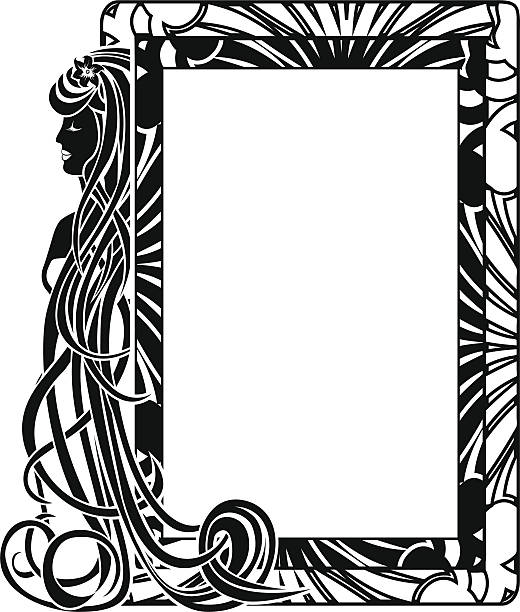 indisches gestell im art nouveau-stil - art nouveau classic backgrounds frame stock-grafiken, -clipart, -cartoons und -symbole