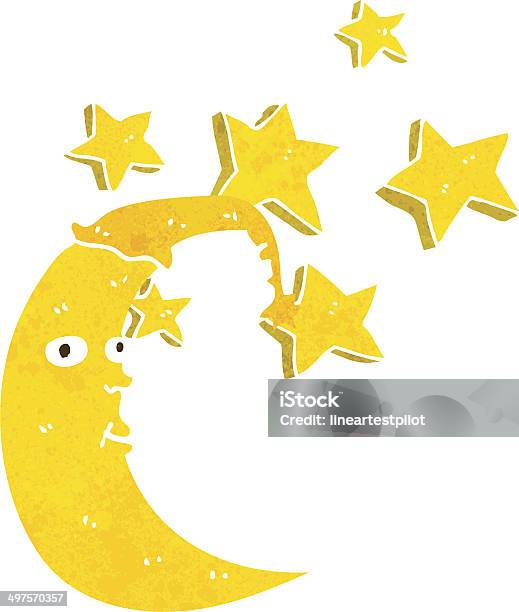 Sleepy Moon Comic Stock Vektor Art und mehr Bilder von Bizarr - Bizarr, ClipArt, Der Mann im Mond