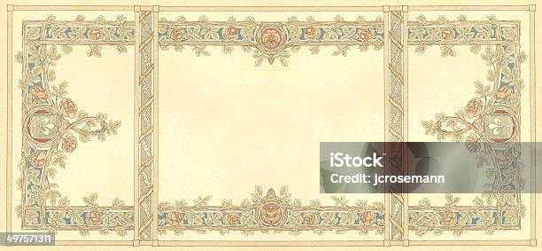 Art Noveau Floral Frame Work Stock Illustration - Download Image Now - Art Nouveau, Flower, Illustration