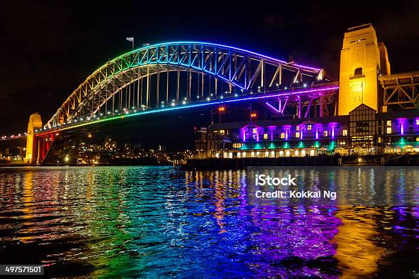 Vivid Sydney 2014 Harbour Bridge Stock Photo - Download Image Now - Sydney Harbor Bridge, Multi Colored, Night