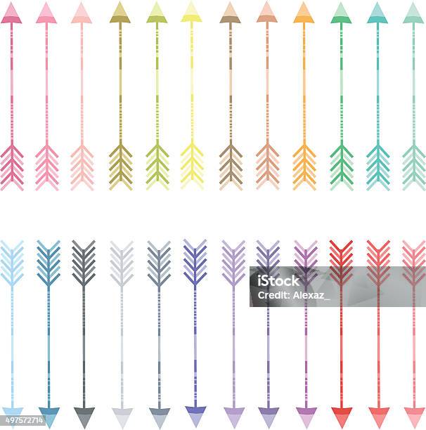 Colorful Arrow Set Stock Illustration - Download Image Now - 2015, Ancient, Animal Markings