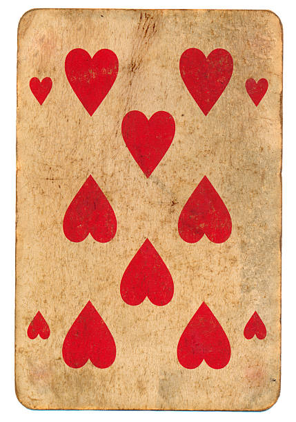 istock Background of red playing hearts card 497574564