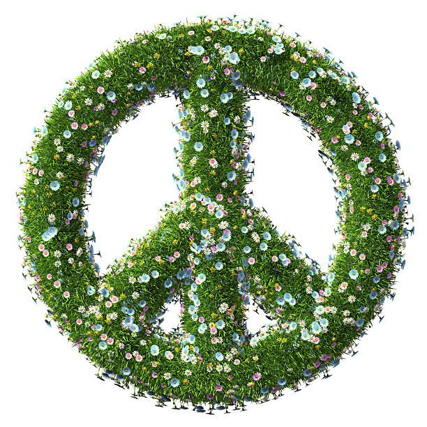 istock Peace Symbol Of Grass And Flowers 497576360