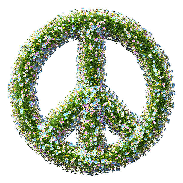 istock Peace Symbol Of Grass And Flowers 497576420