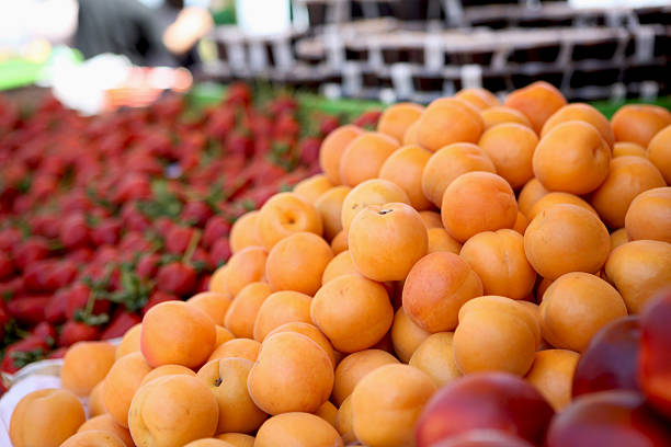 istock Peaches and Strawberry Fruit Market 497585359