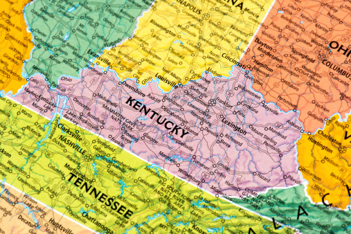 Map of Kentucky State. 