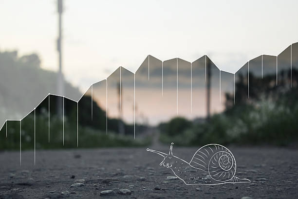 Level shares and painted snail on the road. Background.