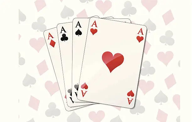 Vector illustration of Four aces background