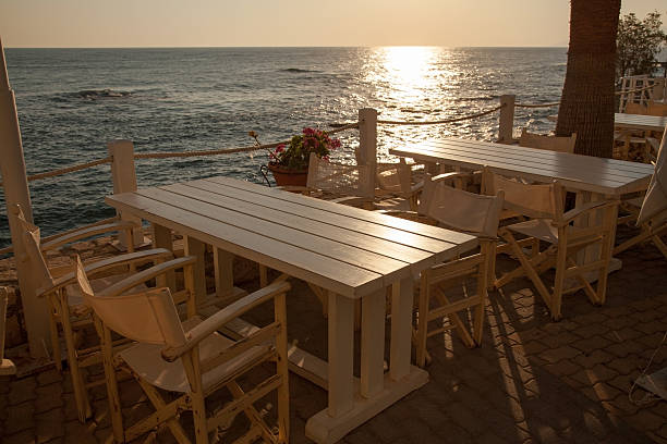 istock Beautiful coffee terrace, sea view 497596689