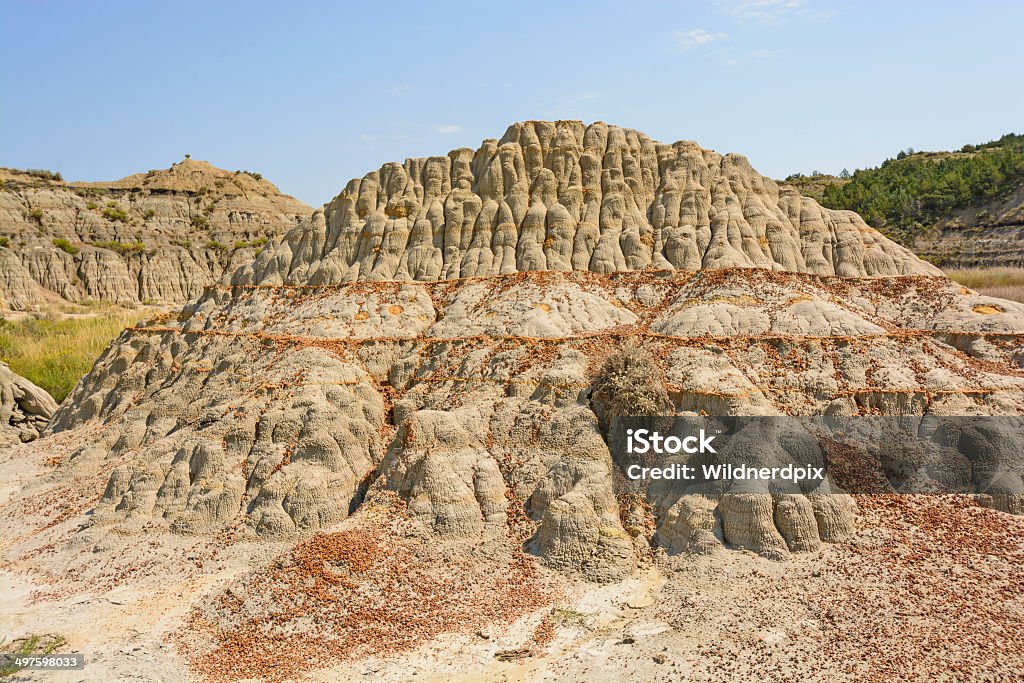 Colorful Badlands formation in the Summer Colorful Badlands Formation in Theodore Roosevelt National Park in North Dakota American Culture Stock Photo