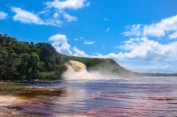 Jump The Axe. Axe waterfall, Canaima, Venezuela